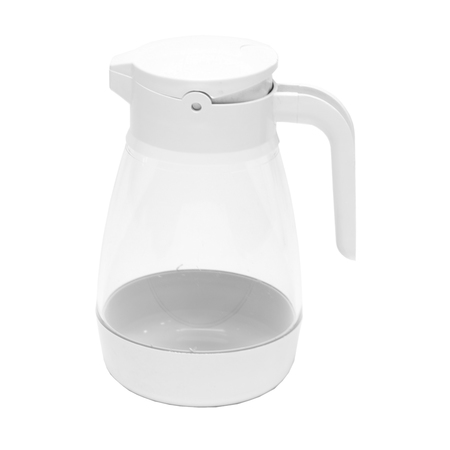 SERVICE IDEAS Syrup Dispenser, 16 oz, White/Clear SY916WH